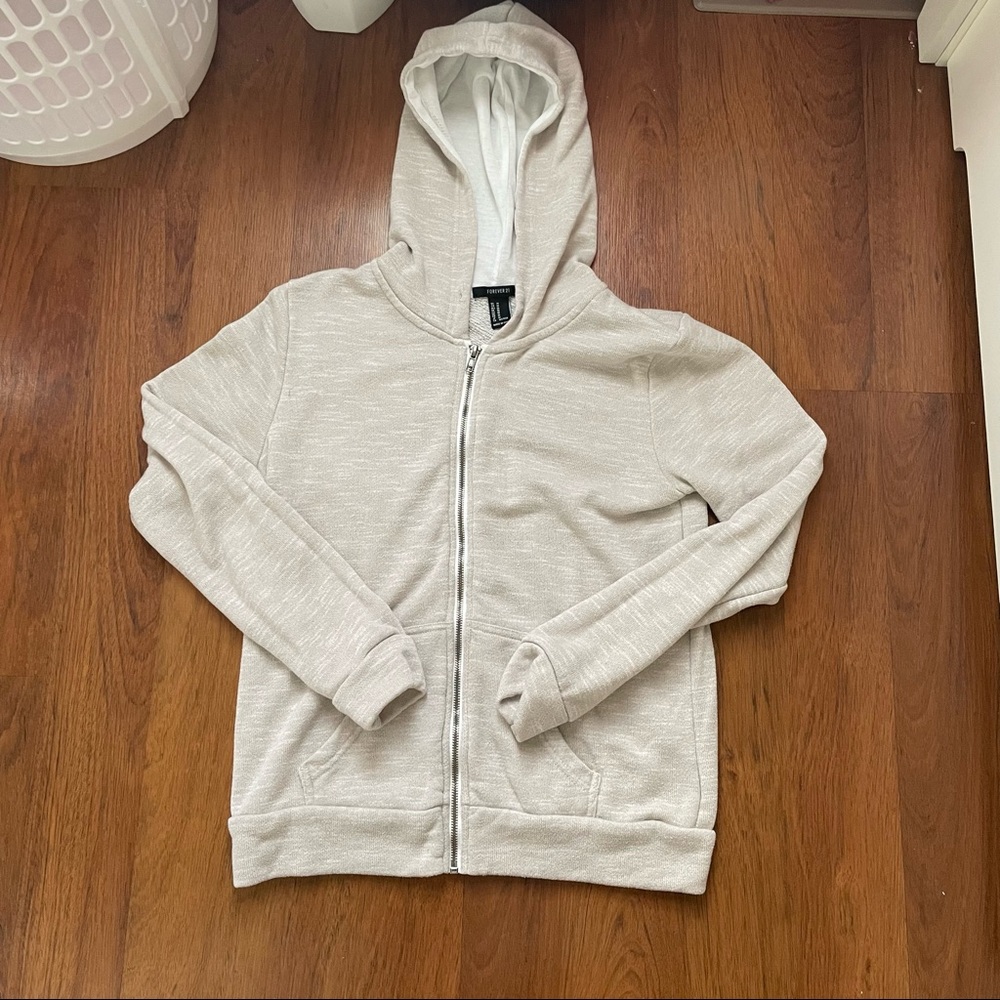 sand/neutral zip up hoodie